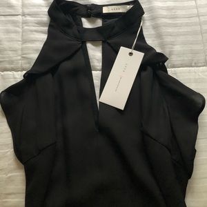 Lush Black Key Hole Halter Romper